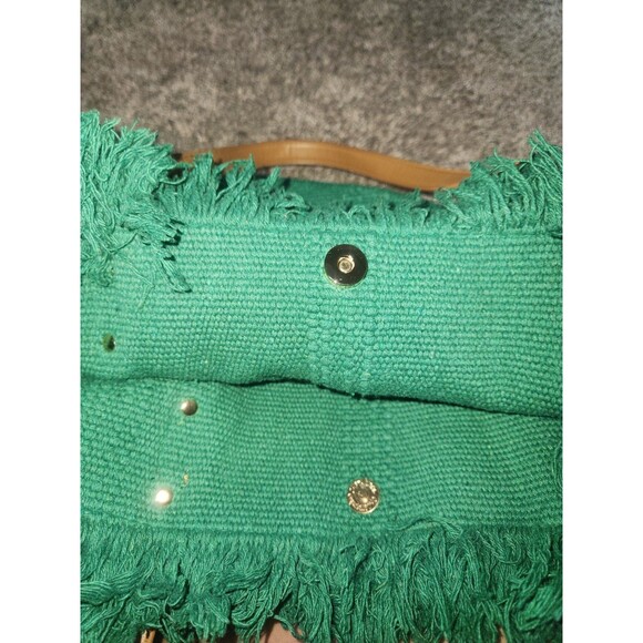 Green fringe cloth purse butterfly charm - Picture 5 of 7